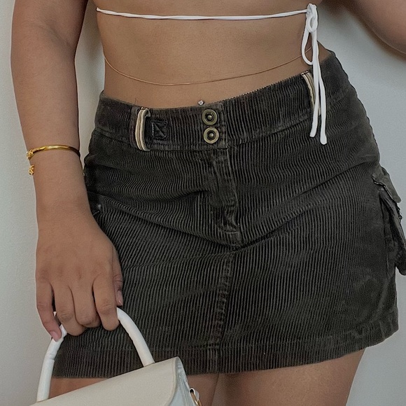 Mini Cargo Skirt Corduroy Vintage - Picture 1 of 7